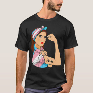 Camiseta Bandeja de Sinalizador de Transgênero do Orgulho L