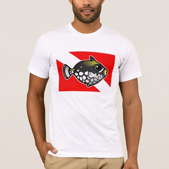 Camiseta Bandeja de Triggerfish, do Palhaço de Cartoon (Frente)