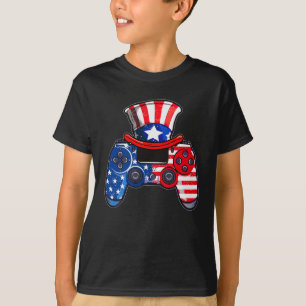 Camiseta Bandeja de Vídeo de Bandeiras Americanas 4 de jul