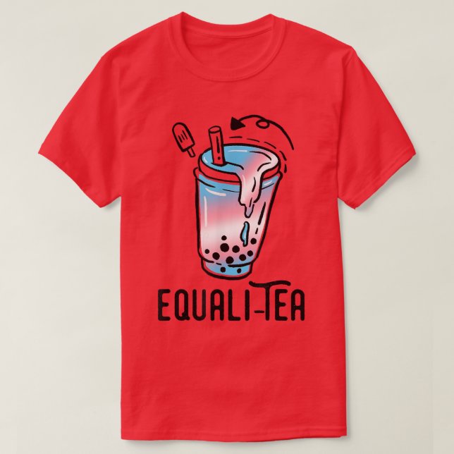 Camiseta Bandeja do Orgulho Transgênero Chá Engraçado LGBT  (Frente do Design)