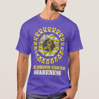 Camiseta Bandeja Dourada Bandeira Girassol Cancer de Infânc