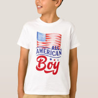 Bandeja vermelha branca e azul All American Boy T-