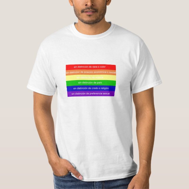 Camiseta Bandera arcoiris mensaje (Frente)