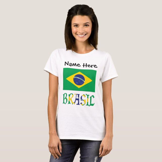 Camiseta Bandera Brasil Personalizada (Frente Completa)