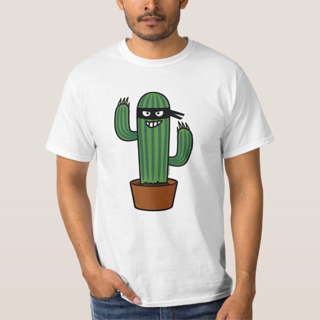 Camiseta Bandido sneaky mascarado ninja do bandido do cacto (Frente)