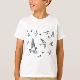 Camiseta Bando de aves de engomar voando