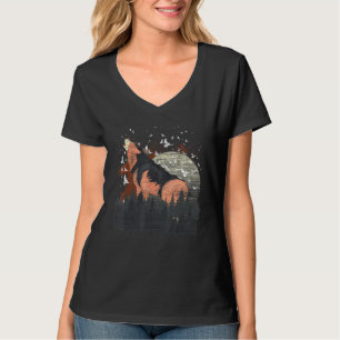 Camiseta Bando De Aves, Predador De Lua Cheio Floresta Anim