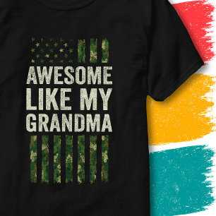 Camiseta Bando Militar EUA Bandeira Incrível Como Minha Avó