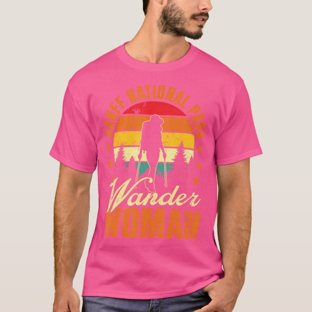 Camiseta Banff National Park Caminhando Homens Mulheres Eng (Frente)