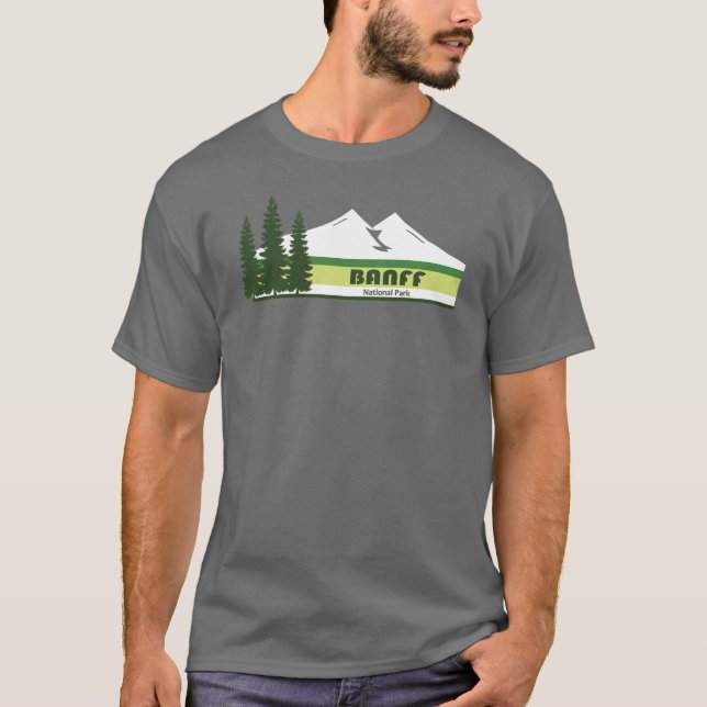 Camiseta Banff National Park Green Stripes (Frente)