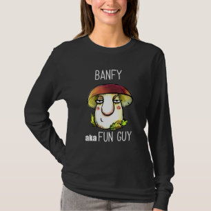 Camiseta Banfy Aka Divertido Cara Fungi Mushroom Para Avós