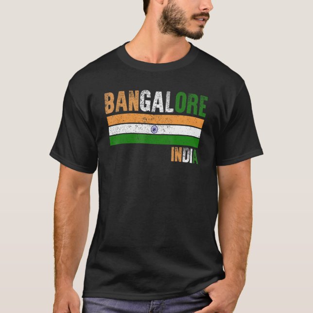 Camiseta Bangalore Índia Bandeira Mulheres Indianas Meninas (Frente)