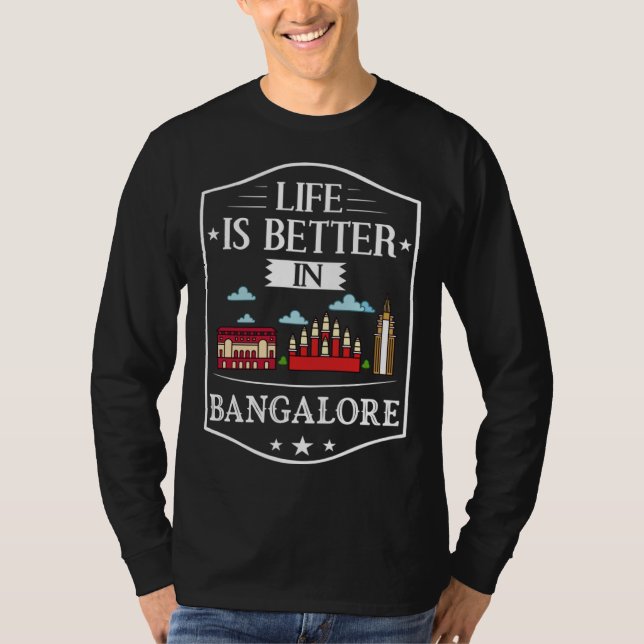 Camiseta Bangalore India City Skyline Map Travel (Frente)