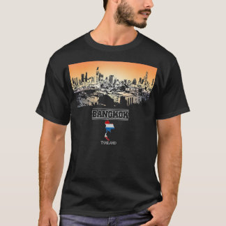 Camiseta bangkok tailândia Skyline Vacation Souvenir