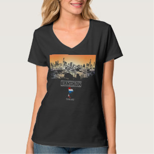 Camiseta bangkok tailândia Skyline Vacation Souvenir