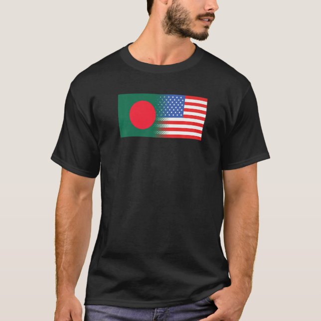 Camiseta Bangladeshi American Flag Bangladesh USA Premium (Frente)