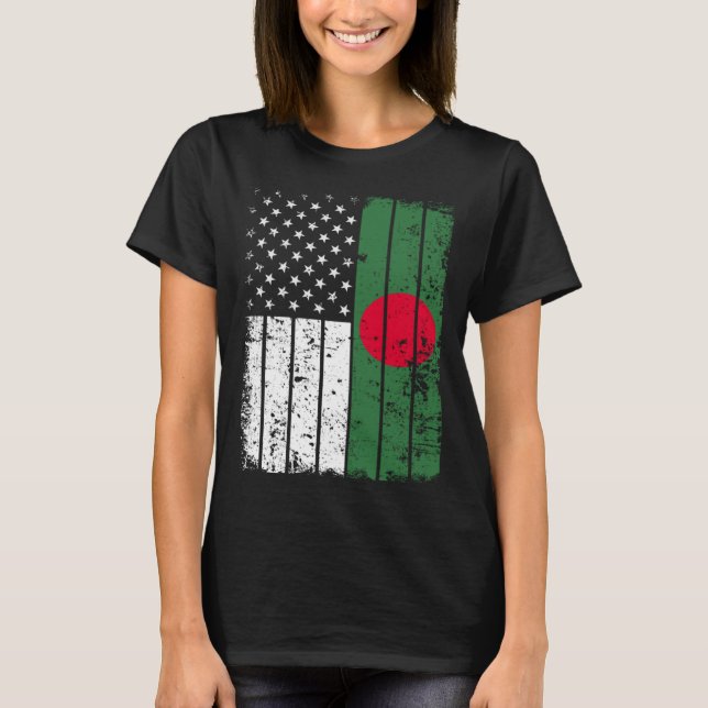 Camiseta Bangladeshi American Flag T Shirt Bangladesh USA (Frente)