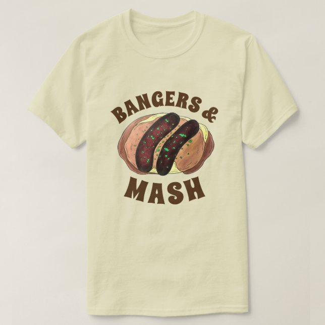 Camiseta Banguecoque e Mash UK Comidas (Frente do Design)