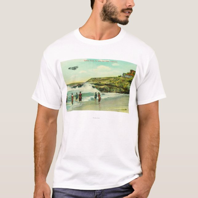 Camiseta Banhando a cena em La Jolla BeachSan Diego, CA (Frente)