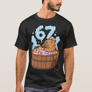 Camiseta Banheira de Capivara 67 Relaxado Meme Engraçado An