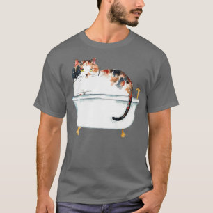 Camiseta Banheiro de gato Calico Pintura 1