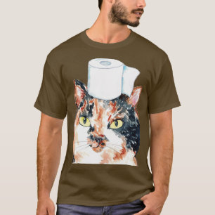 Camiseta Banheiro de gato Calico Pintura 2