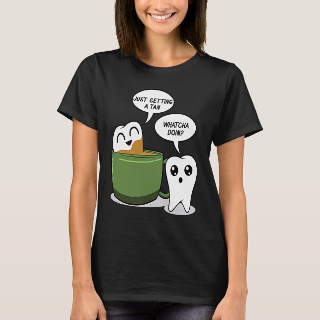 Camiseta Banho de Café Zahn  Auxiliar Odontológico Dentista (Frente)