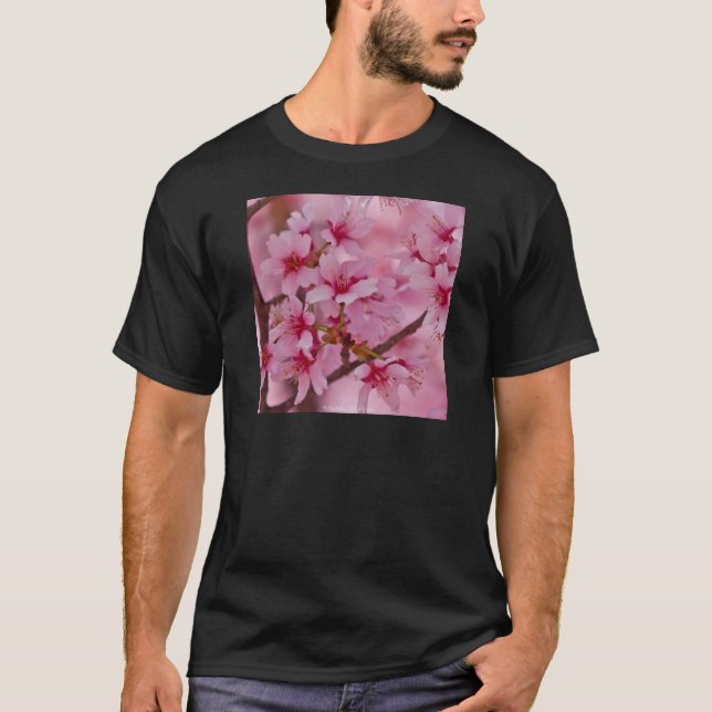 Camiseta Banho de cereja rosa japonês (Frente)