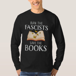 Camiseta Banir Os Fascistas Salvar Os Livros Verme De Livr