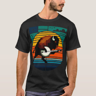 Camiseta Banjo Bison Sunset MeidCentury Modern TSirt
