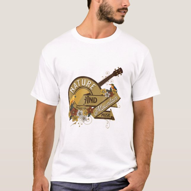 Camiseta Banjo Bluegrass, jogador de banjo para música de m (Frente)