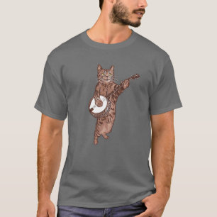 Camiseta Banjo Cat! Engraçado Bluegrass Country Music Vint