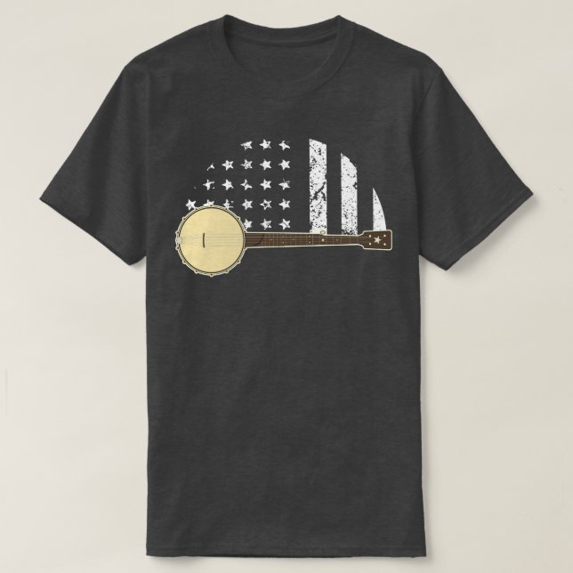 Camiseta Banjo com bandeira americana (Frente do Design)