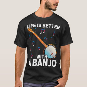 Camiseta Banjo Fofo para Música Blues Country Bluegrass