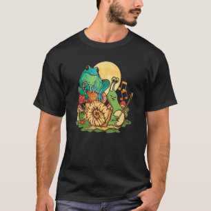 Camiseta Banjo Jogando Caracol Com Sapo Sentado No Cogumelo