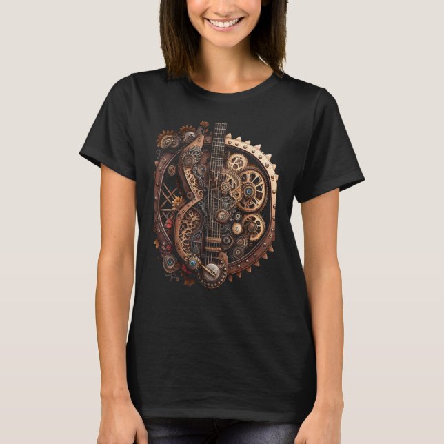 Camiseta Banjo music instrument Graphic steampunk (Frente)