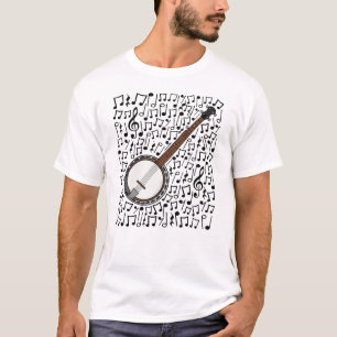 Camiseta Banjo Musical Notes Banjoist Folk Musical