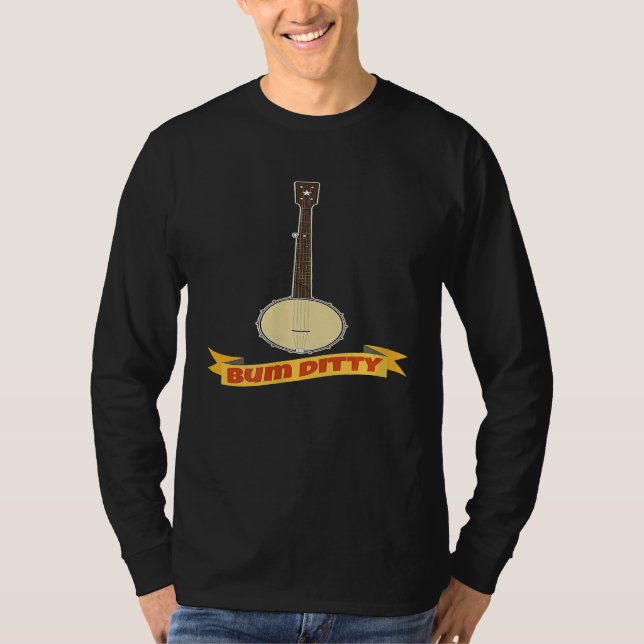 Camiseta Banjo Old Time Open Back Clawhammer Banjo Bum Dit (Frente)