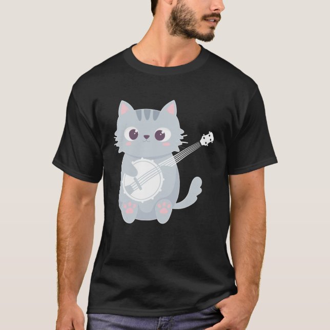 Camiseta Banjo Player Cat Banjo  Banjoist Banjo  1 (Frente)