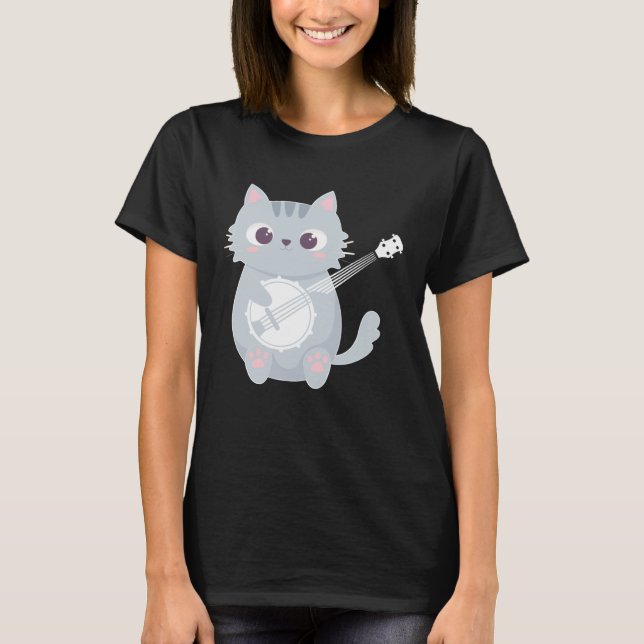 Camiseta Banjo Player Cat Banjo  Banjoist Banjo  1 (Frente)