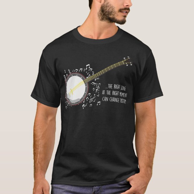Camiseta Banjo Player Music Notes Bluegrass Stringband (Frente)