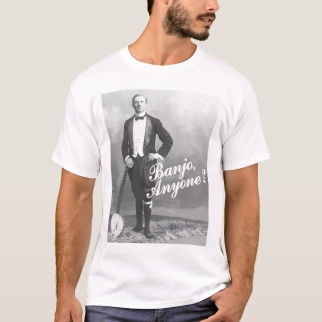 Camiseta Banjo qualquer um? T-shirt curto leve da luva dos (Frente)