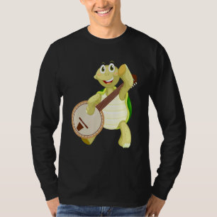 Camiseta Banjo Turtle Turtle Jogando Banjo