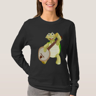 Camiseta Banjo Turtle Turtle Jogando Banjo