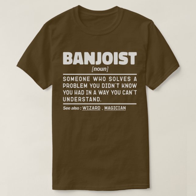 Camiseta Banjoist Noun Definition Legal Jazz Lover Sarcasti (Frente do Design)