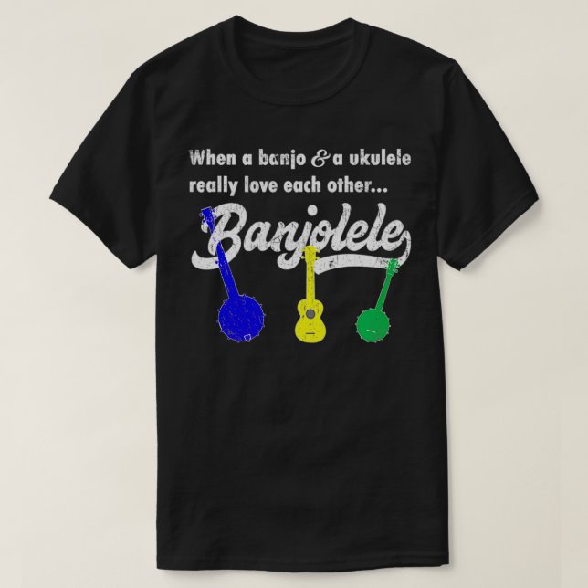 Camiseta Banjolele Banjo Ukulele Funny (Frente do Design)