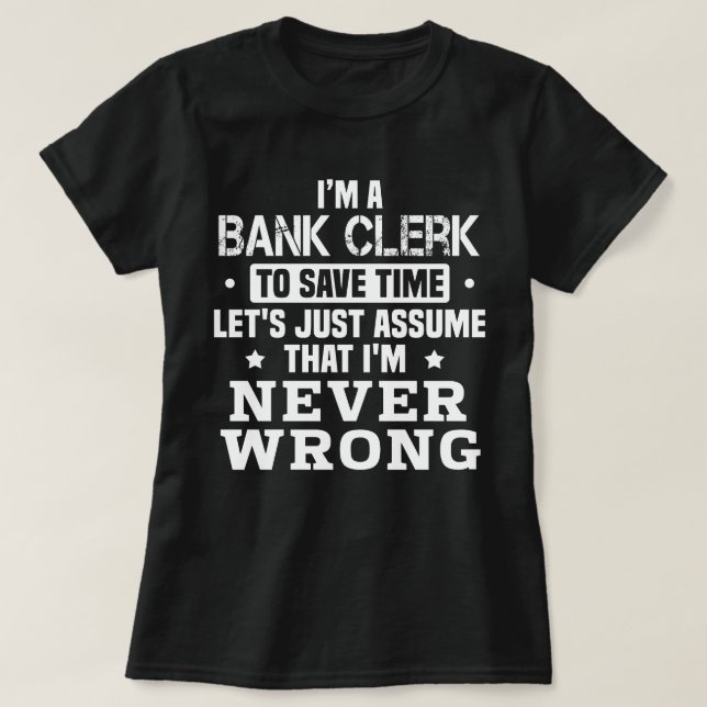 Camiseta Bank Clerk (Frente do Design)