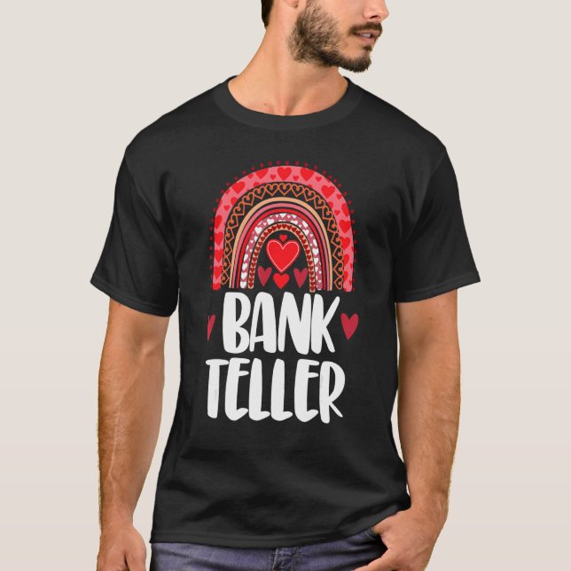 Camiseta Bank Teller Rainbow Mulheres Namorados Rainbow Lov (Frente)
