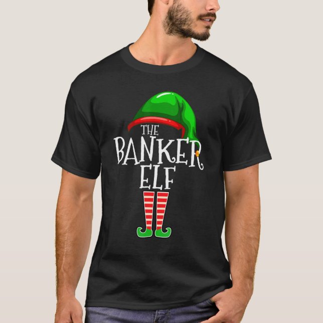 Camiseta Banker Elf   Family Matching Group Christmas   Squ (Frente)