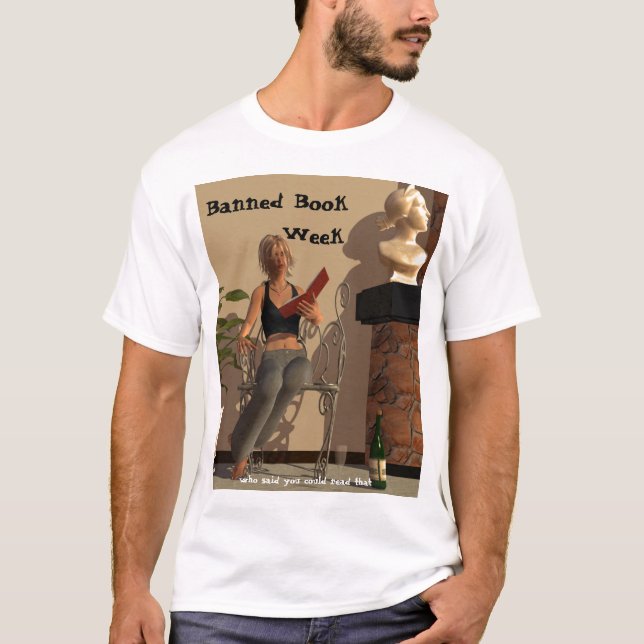 Camiseta bannedbookweek., semana de livro        proibido, (Frente)